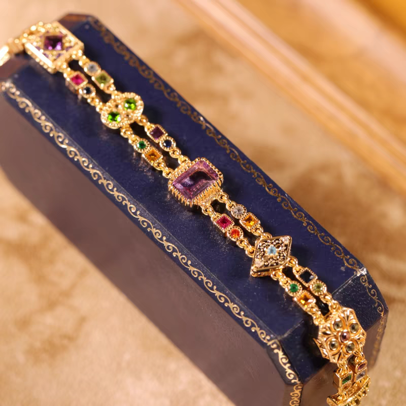 The Perfect Gift: Victorian-Inspired Double-Layer Gemstone Bracelet