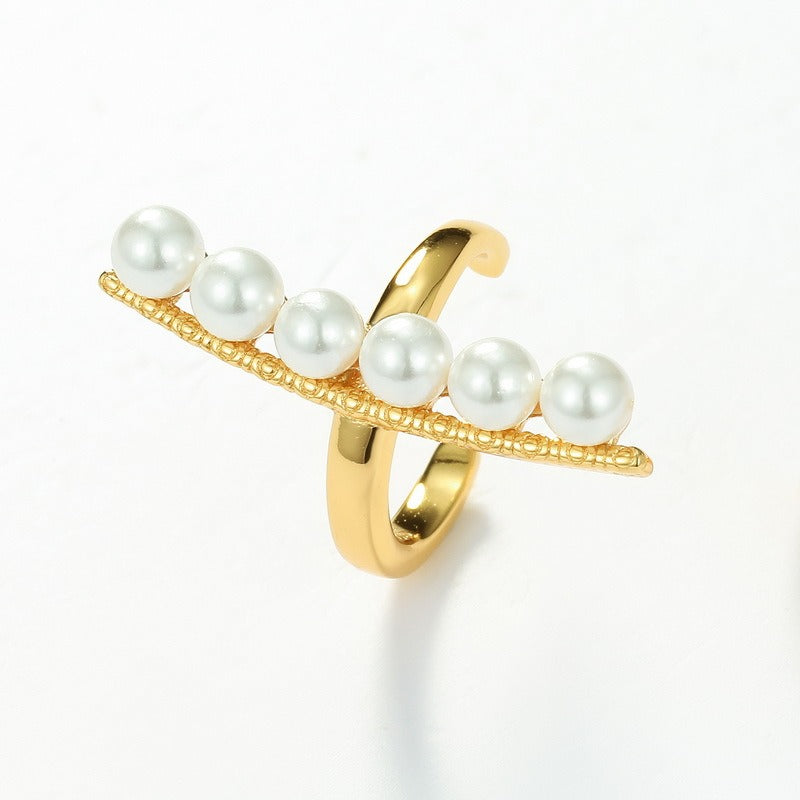 Minimalist Shell Pearl Ear Cuffs - S925 Silver Gold-Plated Cartilage Earrings