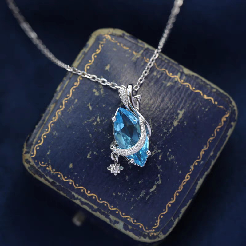 Stellar Voyage Necklace - Swiss Blue Topaz Star Pendant Necklace in 925 Sterling Silver, Cosmic-Inspired Dainty Jewelry Gift